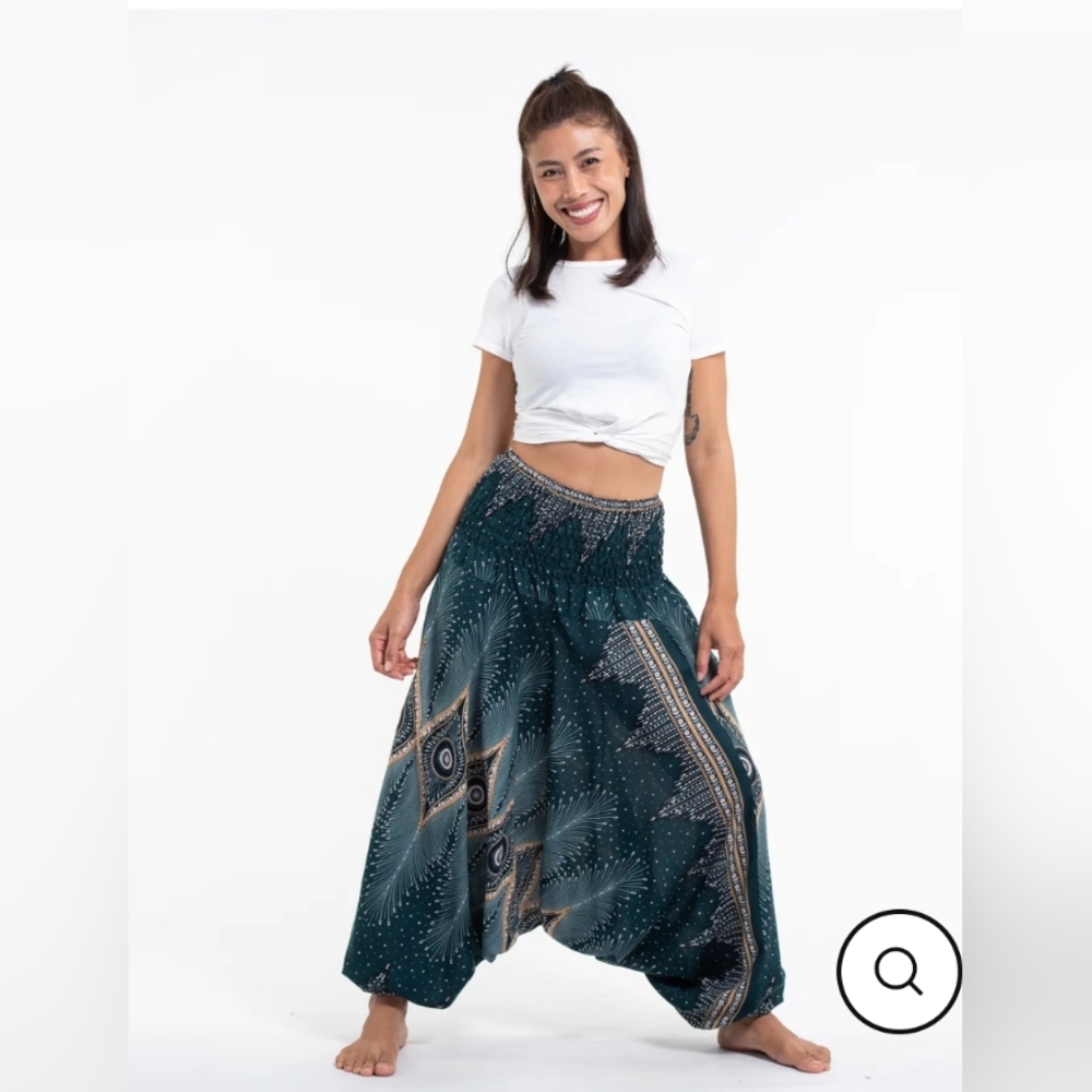 Diamond Peacock 2-in-1 Jumpsuit Harem Pants ONE SIZE
